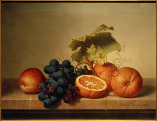 Früchtestillleben auf Marmorplatte